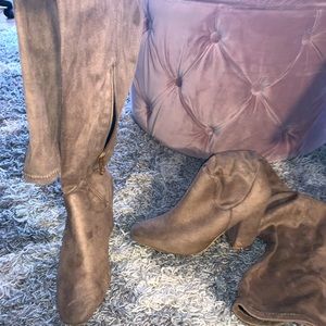 Cape Robbin Beige Suede Thigh High Boots